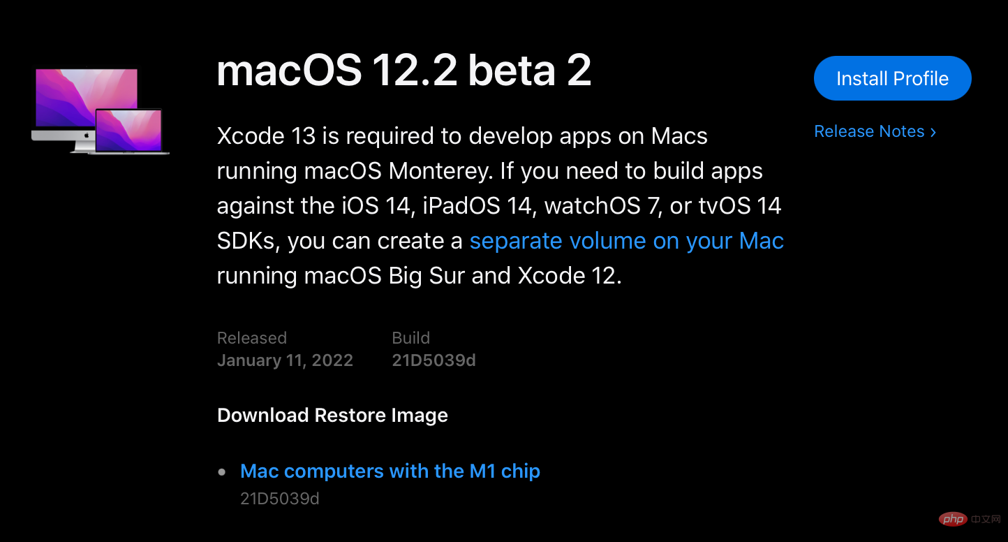 Apple 为开发者发布 macOS 12.2 beta 2